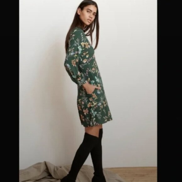 VELVET By Graham & Spencer Juliet Floral Mock Neck Dress Anthropologie Sz M NWT - Picture 15 of 16